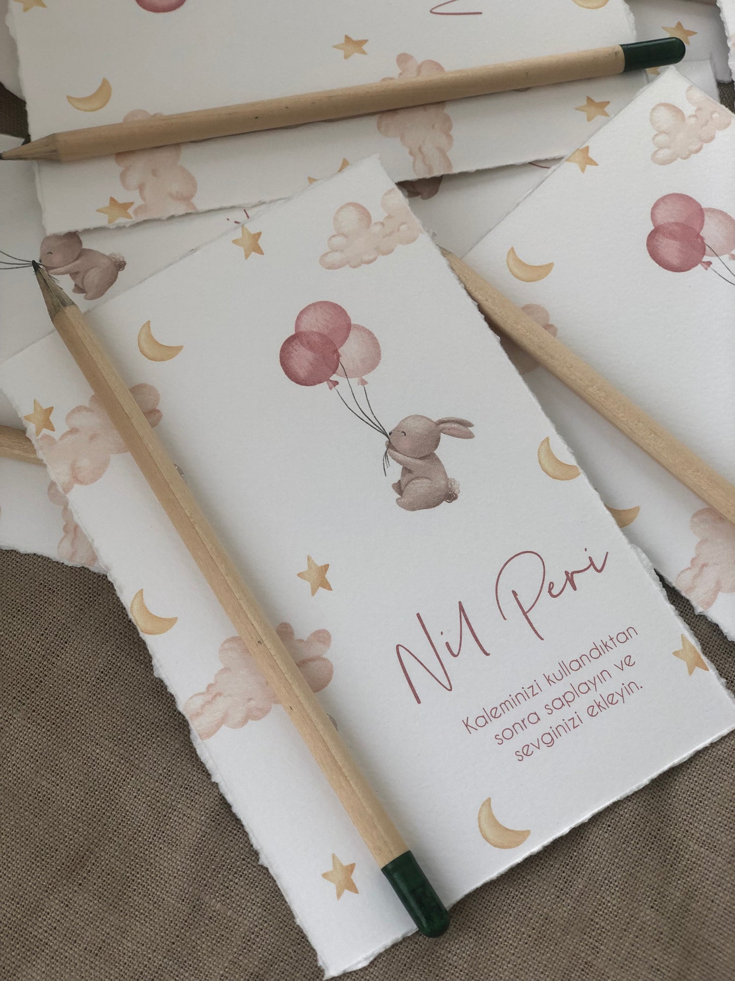 Personalisierte Kindergeschenke - Samenstifte Hase Rosa