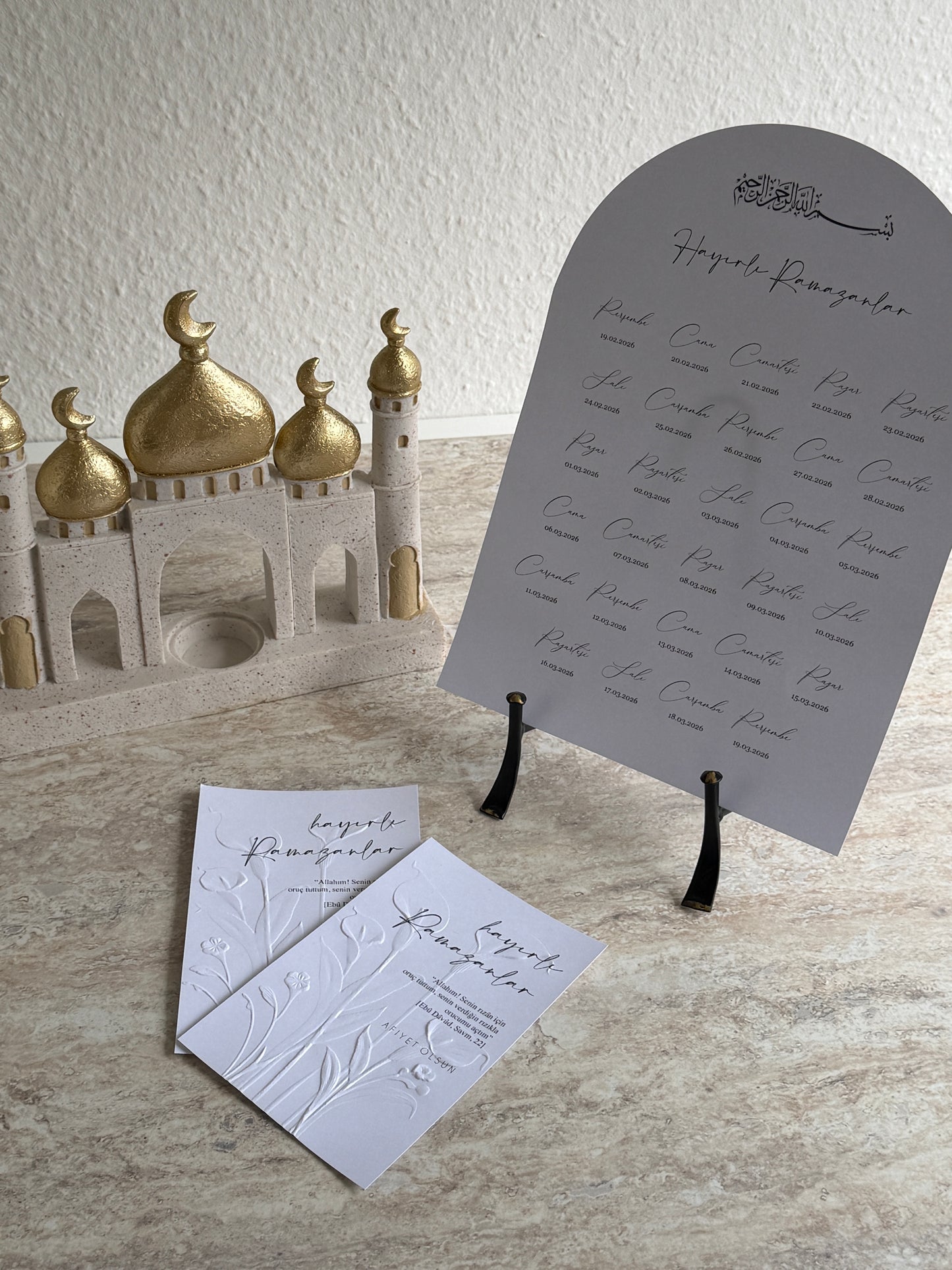 Ramadan Tischkarten - Ramadan Place Cards mit Struktur länglich